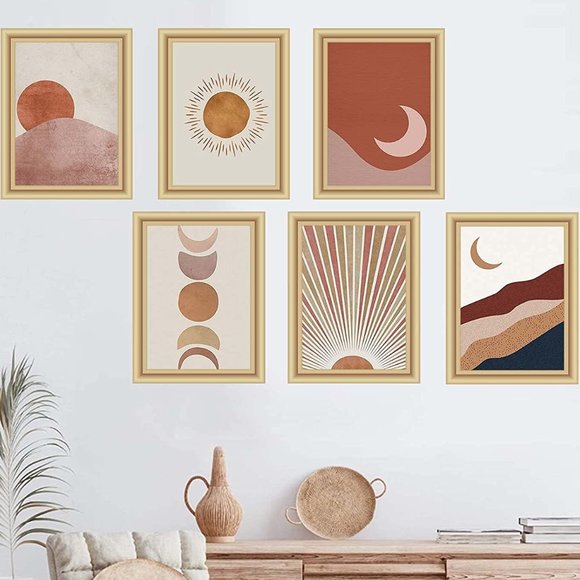 Free People Other - 6 Piece Bohemian Hippie Mountain/Sun/Moon Phase Wall Tapestry Art Living/Bedroom